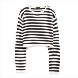 Zara Stried Cropped Sweater